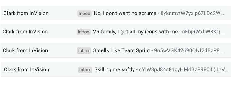 email sequence from invision